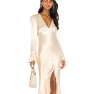 Shona Joy long sleeve bias slip gown (never worn)